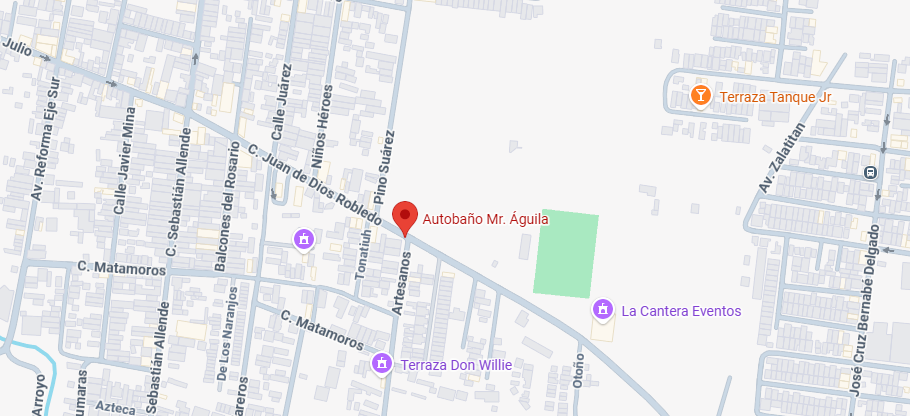 Mapa de ubicación Autolavado Mr. Águila